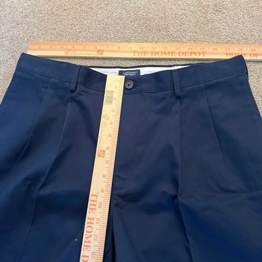 36x30 Navy Blue Pleated Baggy Wide Leg Dress Pants Y2K 2000s Vintage